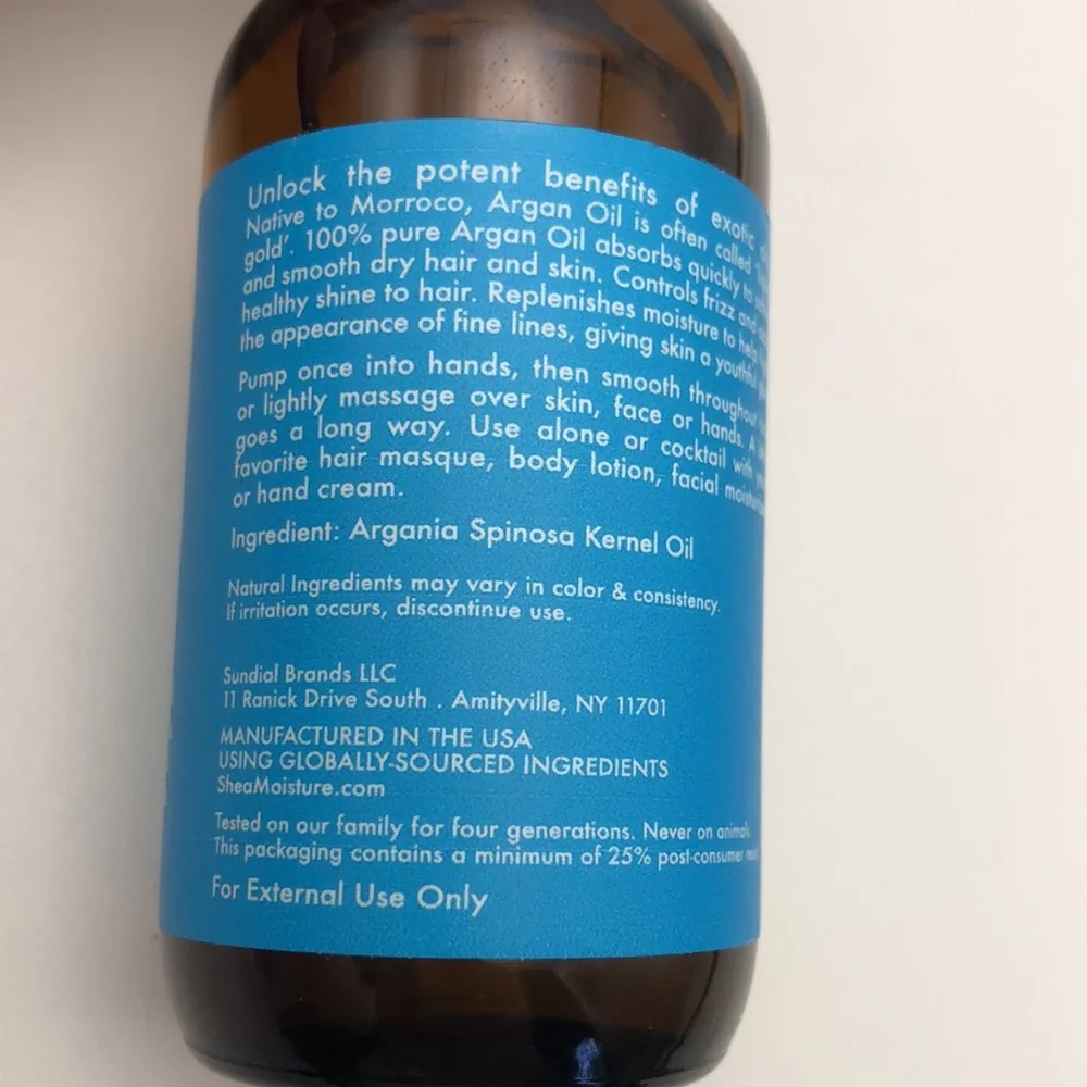 Shea Moisture 100% Pure Argan Oil -‎ Blue and Brown